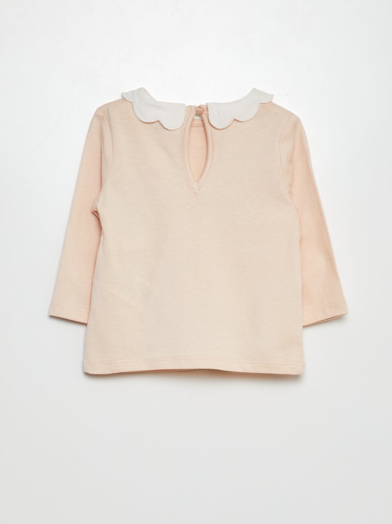 Camiseta con gorguera ROSA - Kiabi