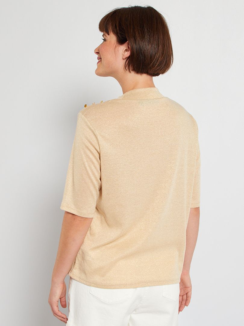 Camiseta con hilos brillantes ROSA - Kiabi
