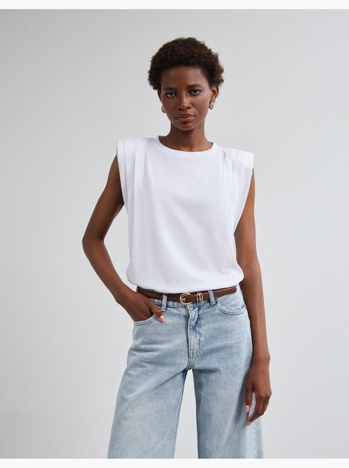 Camiseta con hombreras, mo fashion - Kiabi Camiseta con hombreras, mo fashion - Kiabi
