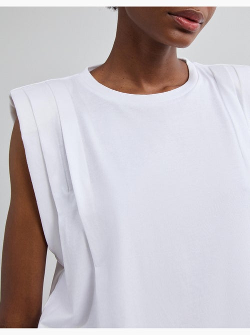 Camiseta con hombreras, mo fashion - Kiabi Camiseta con hombreras, mo fashion - Kiabi