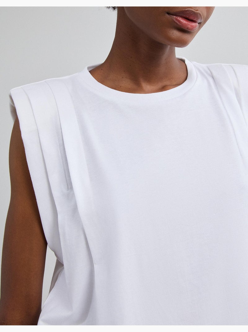 Camiseta con hombreras, mo fashion Blanco - Kiabi