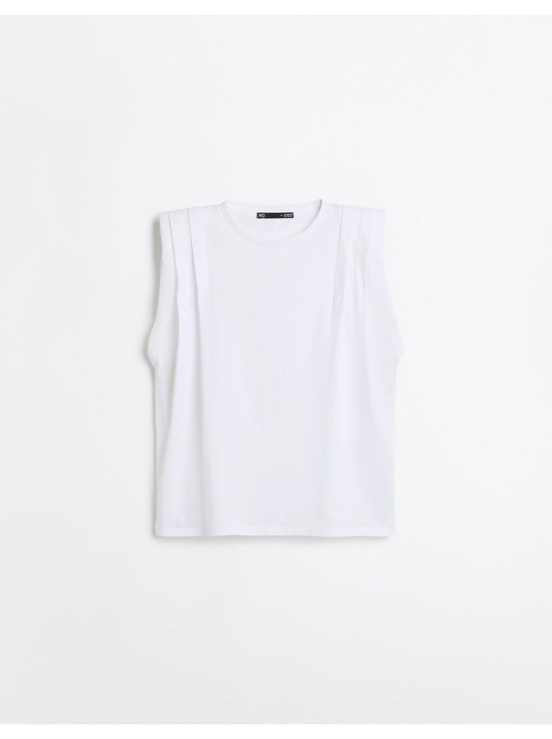 Camiseta con hombreras, mo fashion Blanco - Kiabi