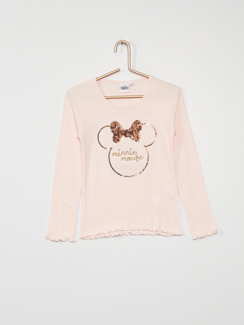 Camiseta con lentejuelas 'Minnie' rosa - Kiabi