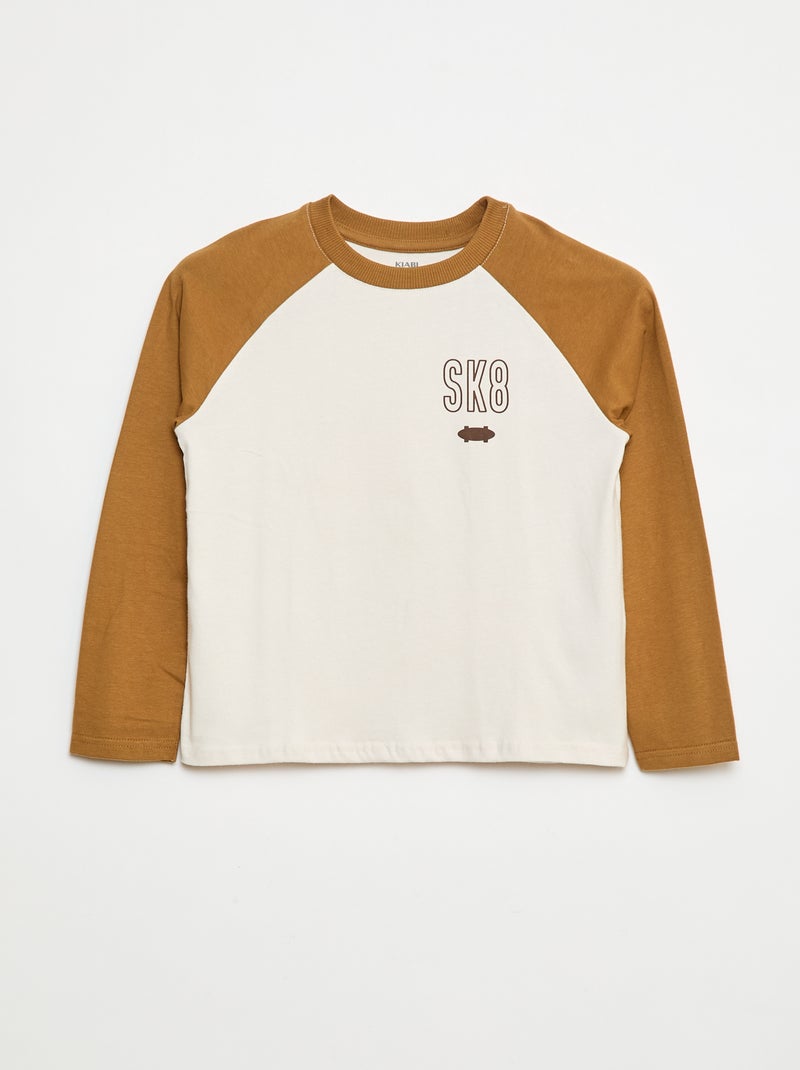 Camiseta con manga raglán Amarillo - Kiabi