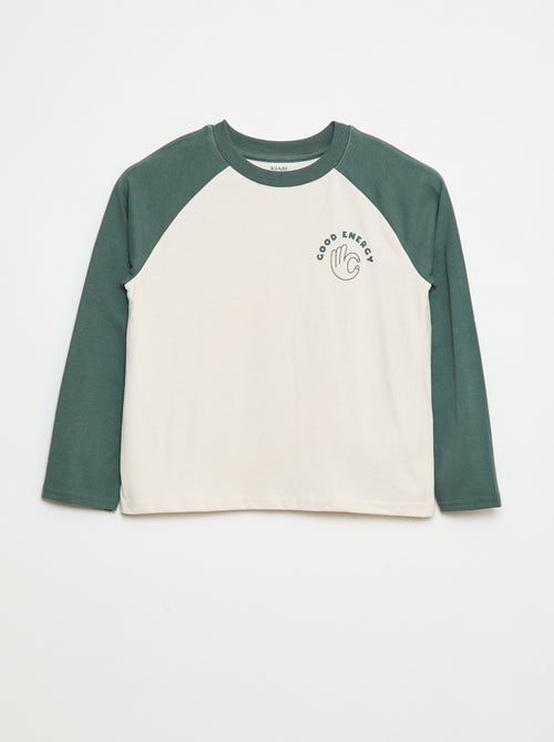 Camiseta con manga raglán - Kiabi
