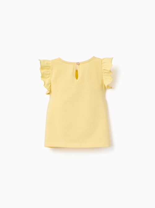 Camiseta con mangas con volante y cuello redondo - Kiabi