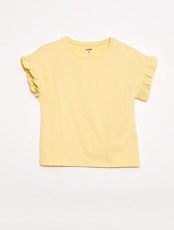 Camiseta con mangas con volantes