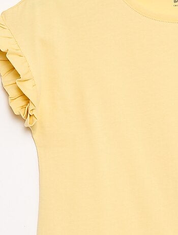 Camiseta con mangas con volantes