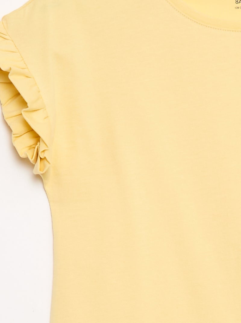 Camiseta con mangas con volantes Amarillo - Kiabi