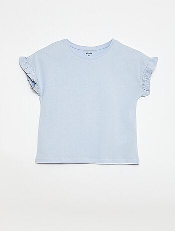 Camiseta con mangas con volantes