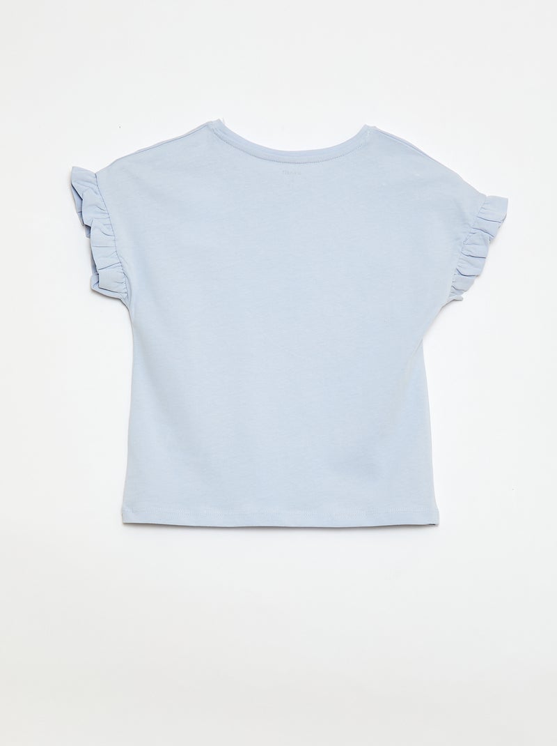 Camiseta con mangas con volantes Azul - Kiabi