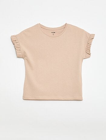 Camiseta con mangas con volantes