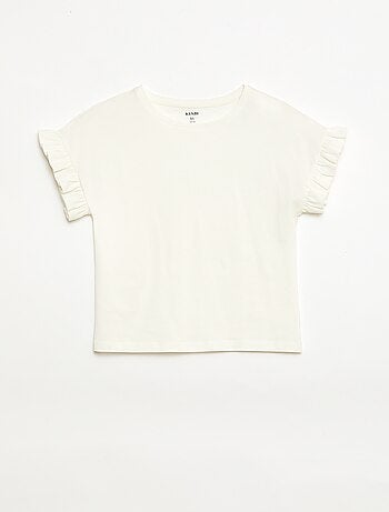 Camiseta con mangas con volantes