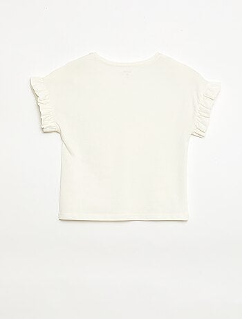 Camiseta con mangas con volantes