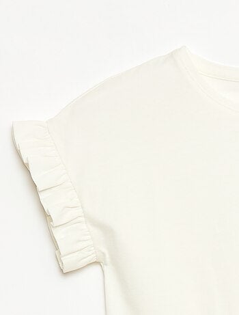 Camiseta con mangas con volantes