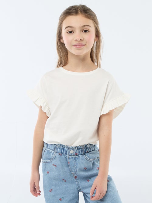 Camiseta con mangas con volantes - Kiabi