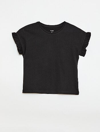 Camiseta con mangas con volantes