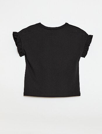 Camiseta con mangas con volantes