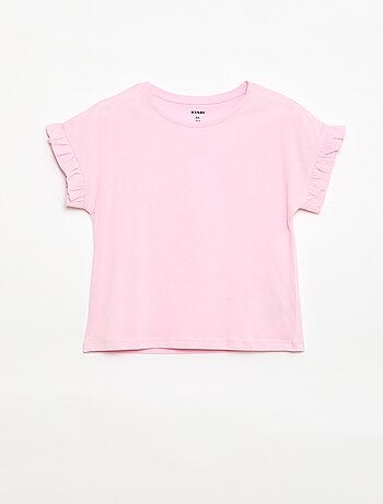 Camiseta con mangas con volantes