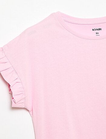 Camiseta con mangas con volantes