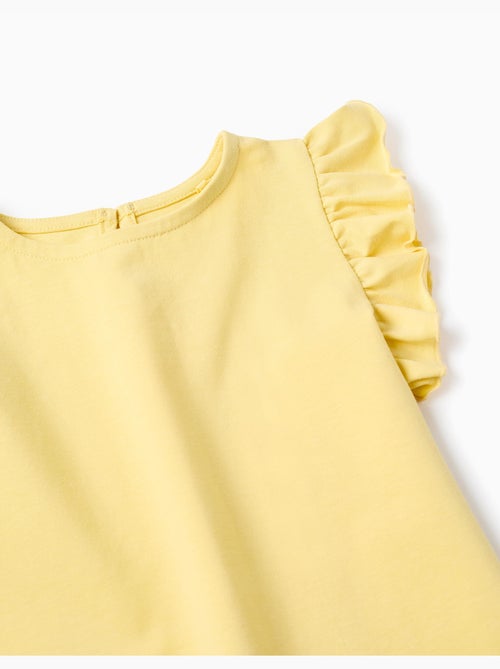 Camiseta con mangas con volantes y cuello redondo - Kiabi
