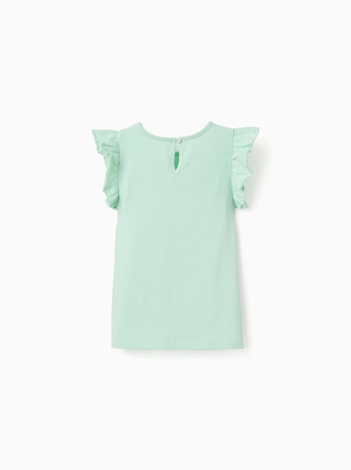 Camiseta con mangas con volantes y cuello redondo - Kiabi