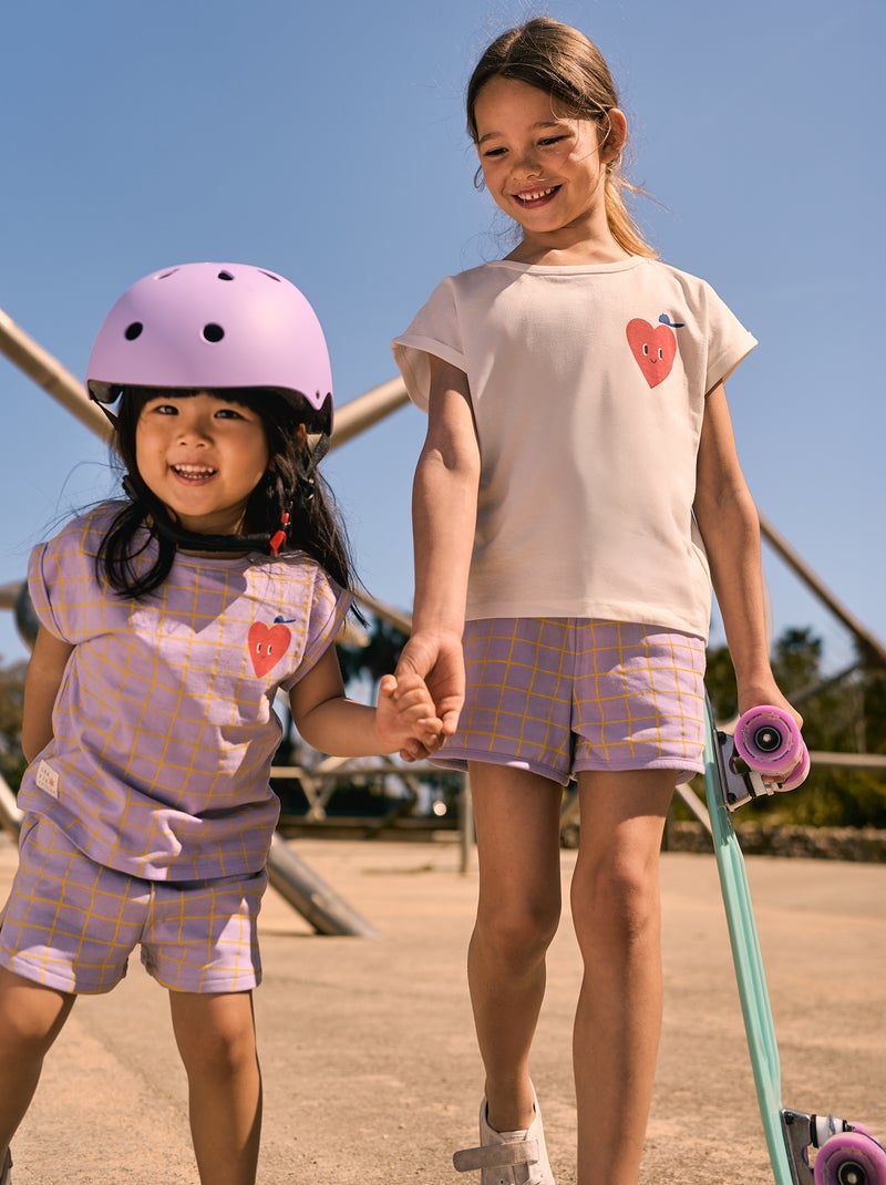 Camiseta con mangas cortas con vuelta - Grafik Edition Purpura - Kiabi