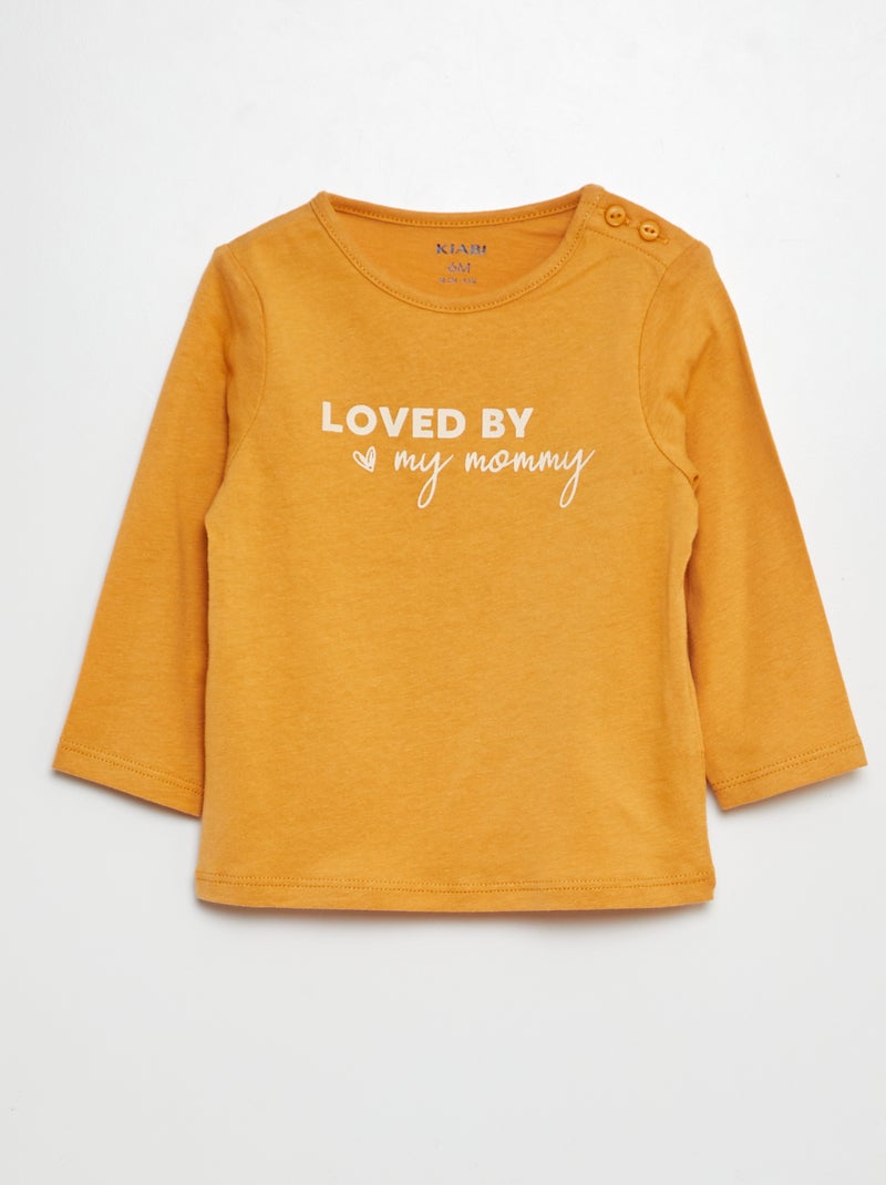 Camiseta con mensaje AMARILLO - Kiabi