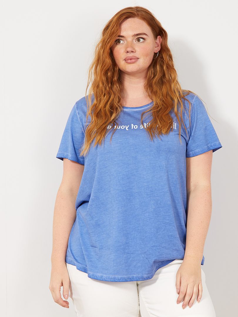 Camiseta con mensaje azul - Kiabi