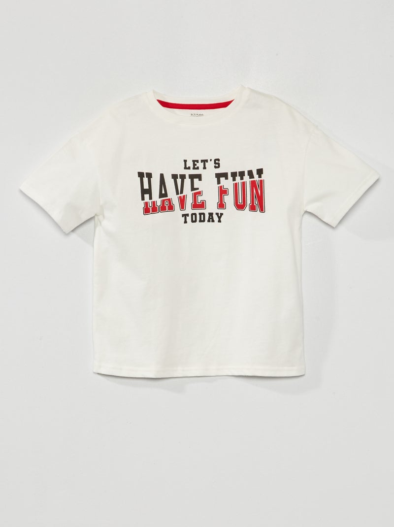 Camiseta con mensaje BEIGE - Kiabi