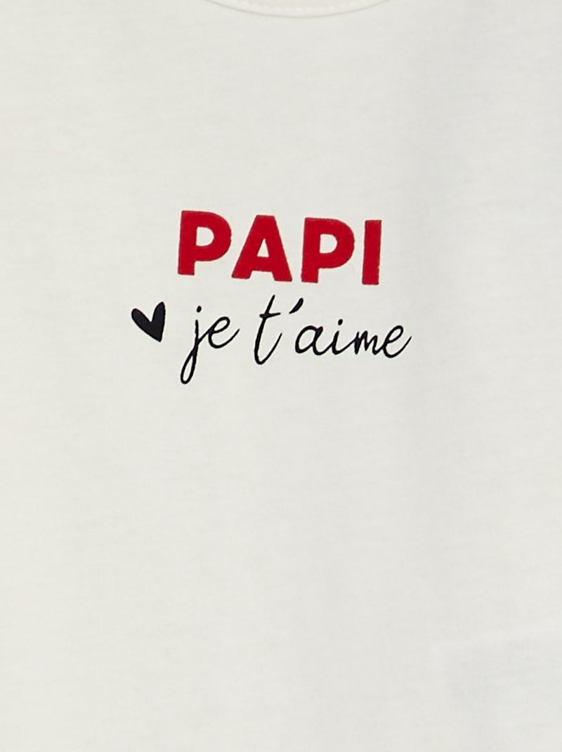 Camiseta con mensaje BLANCO - Kiabi