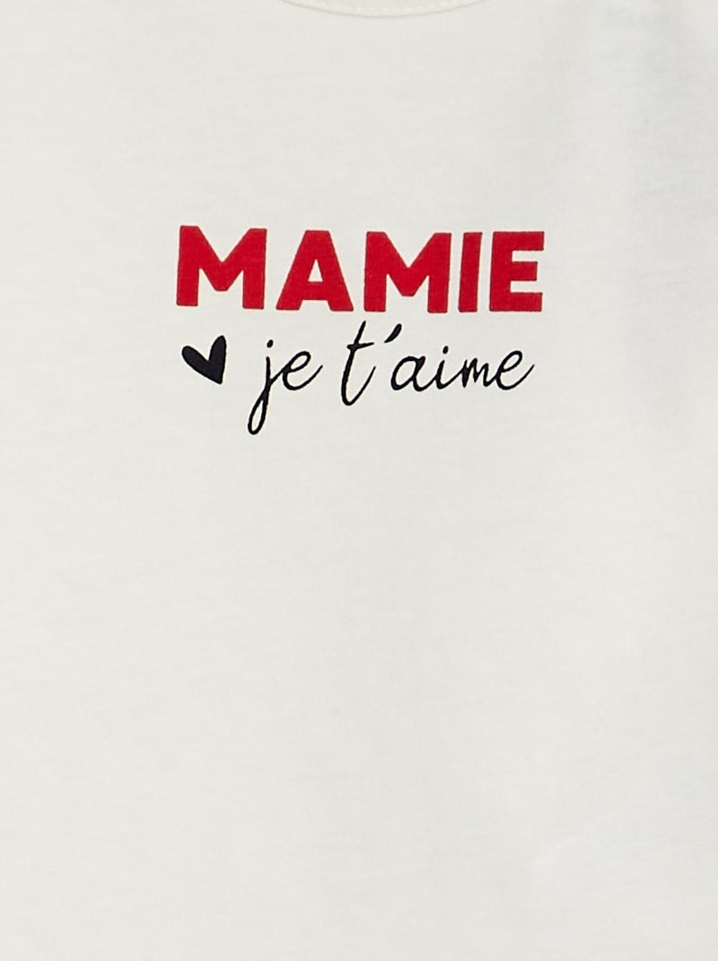 Camiseta con mensaje BLANCO - Kiabi