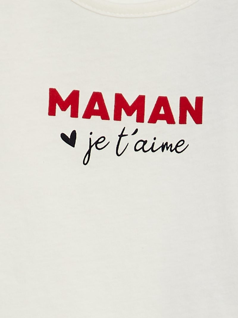 Camiseta con mensaje BLANCO - Kiabi