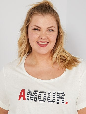 Tallas grandes mujer - Camiseta con mensaje - Kiabi