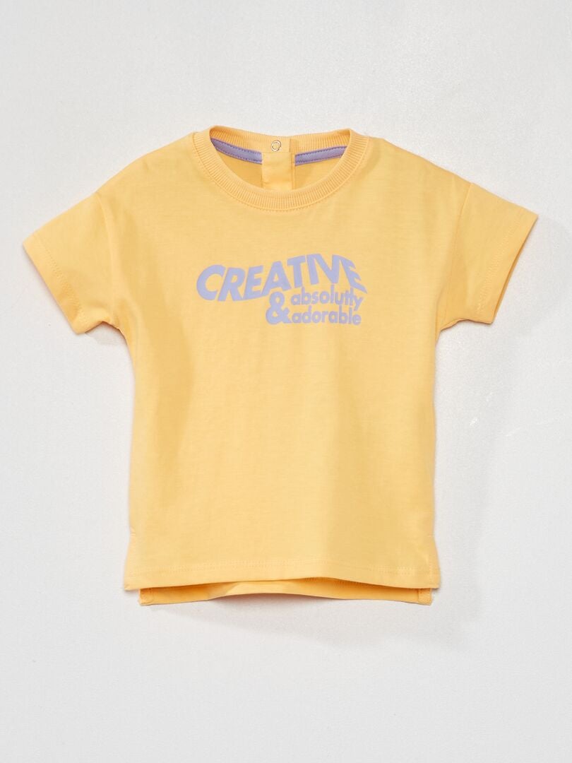 Camiseta con mensaje 'creative' AMARILLO - Kiabi