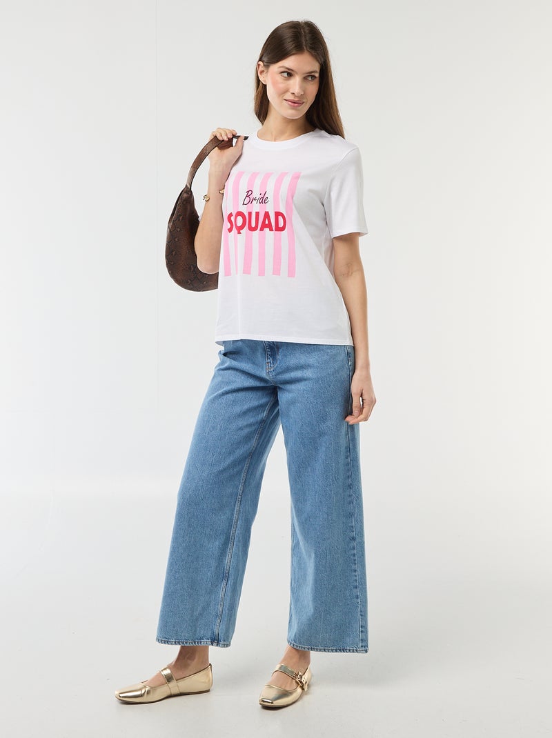 Camiseta con mensaje despedida de soltera Azul - Kiabi