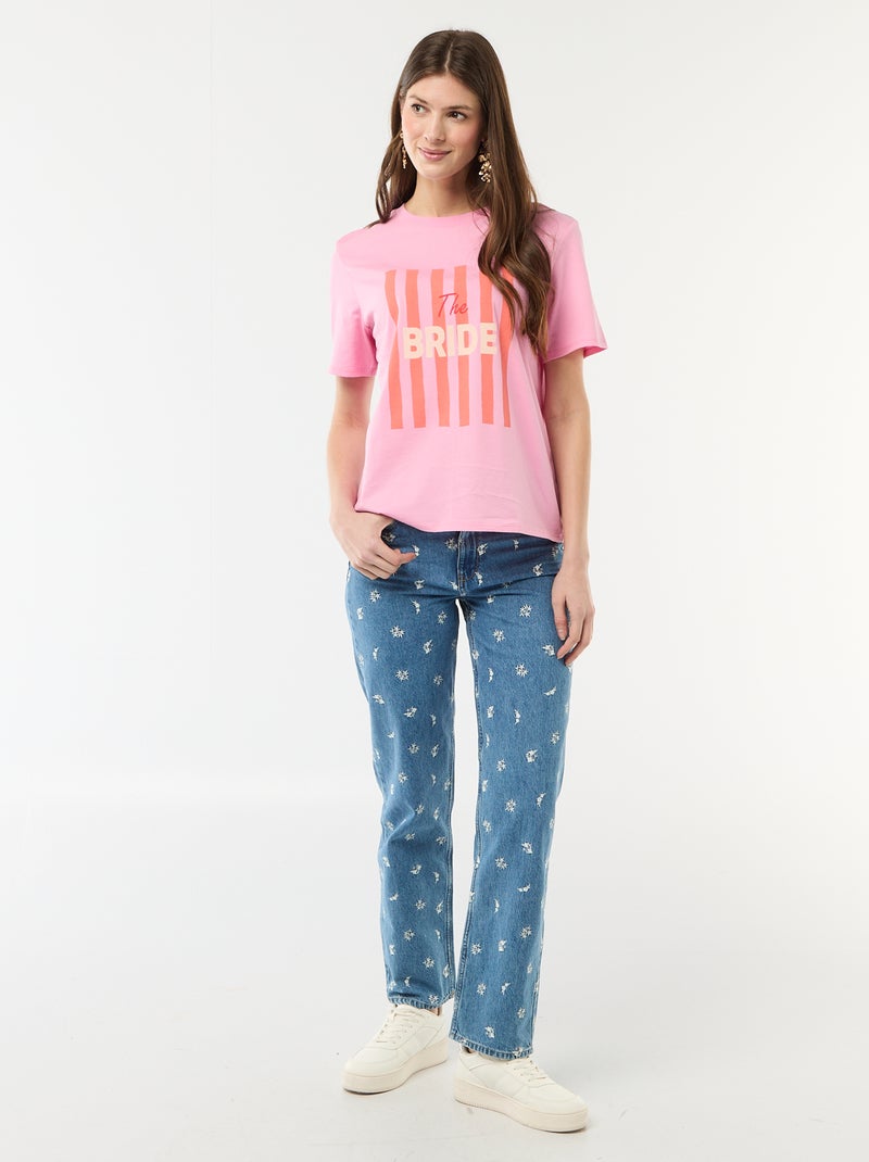 Camiseta con mensaje despedida de soltera Rosa - Kiabi