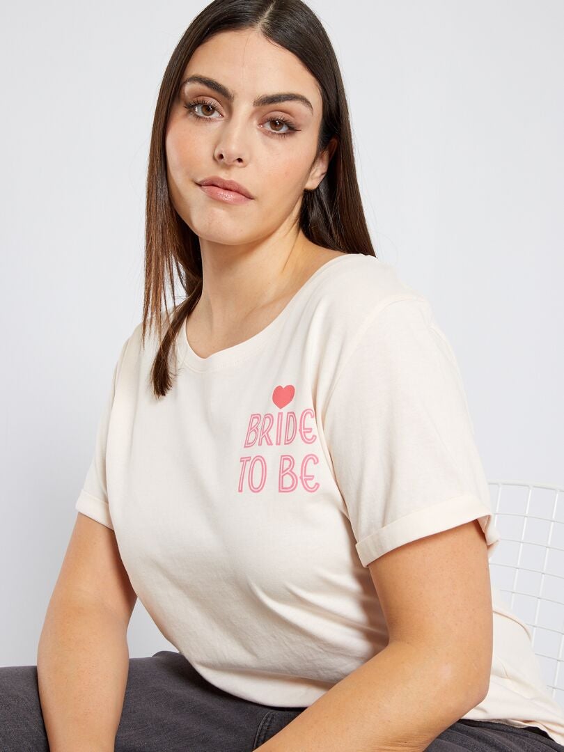 Camiseta con mensaje despedida de soltera ROSA - Kiabi