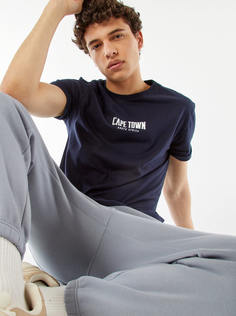 Camiseta con mensaje estampado Azul - Kiabi