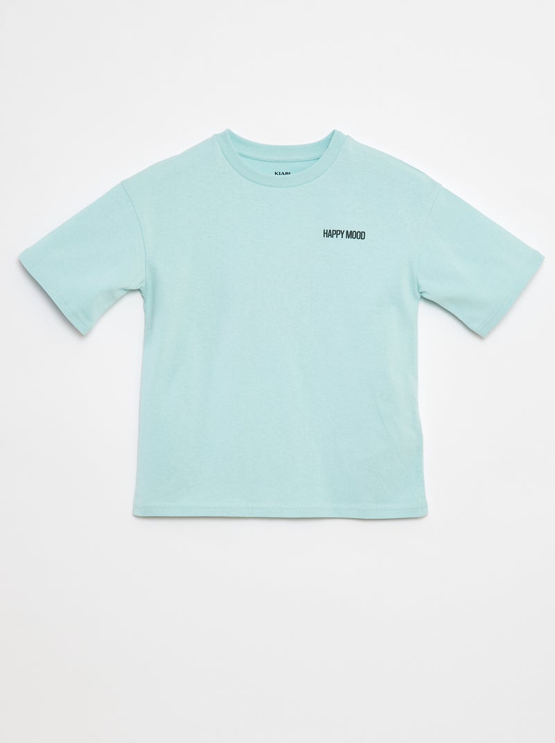 Camiseta con mensaje estampado Azul - Kiabi