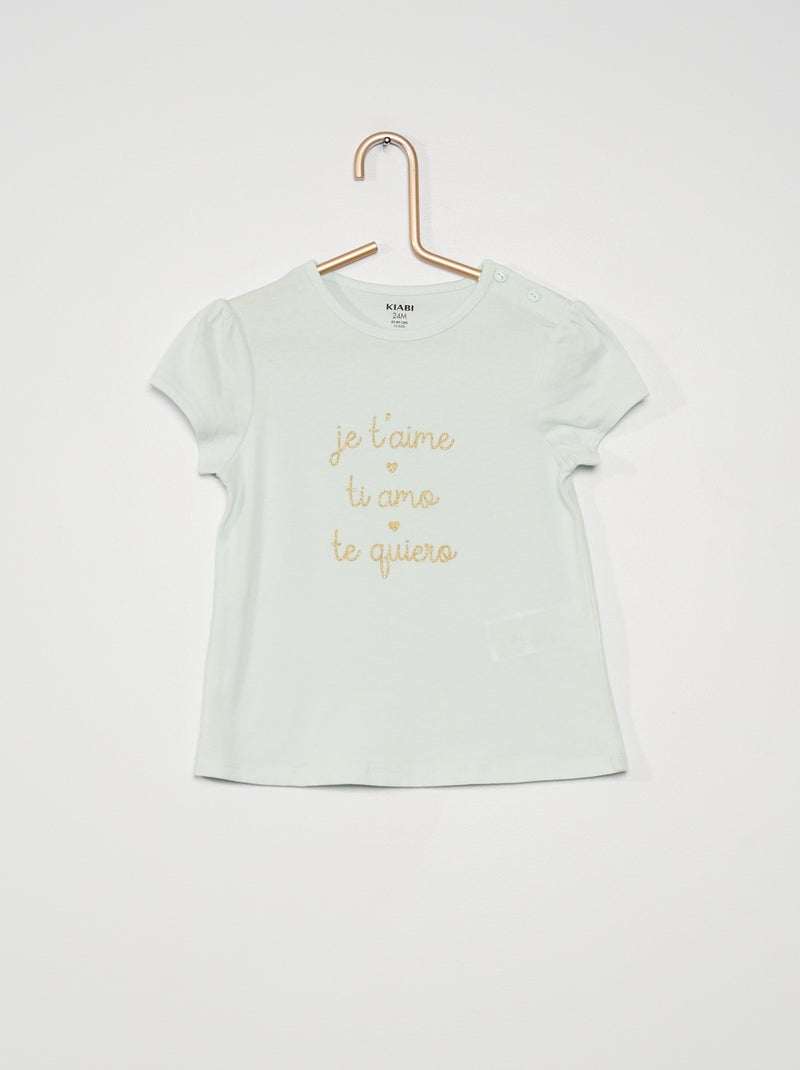 Camiseta con mensaje estampado AZUL - Kiabi