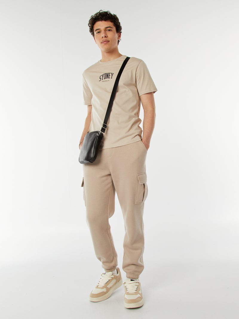 Camiseta con mensaje estampado Beige - Kiabi