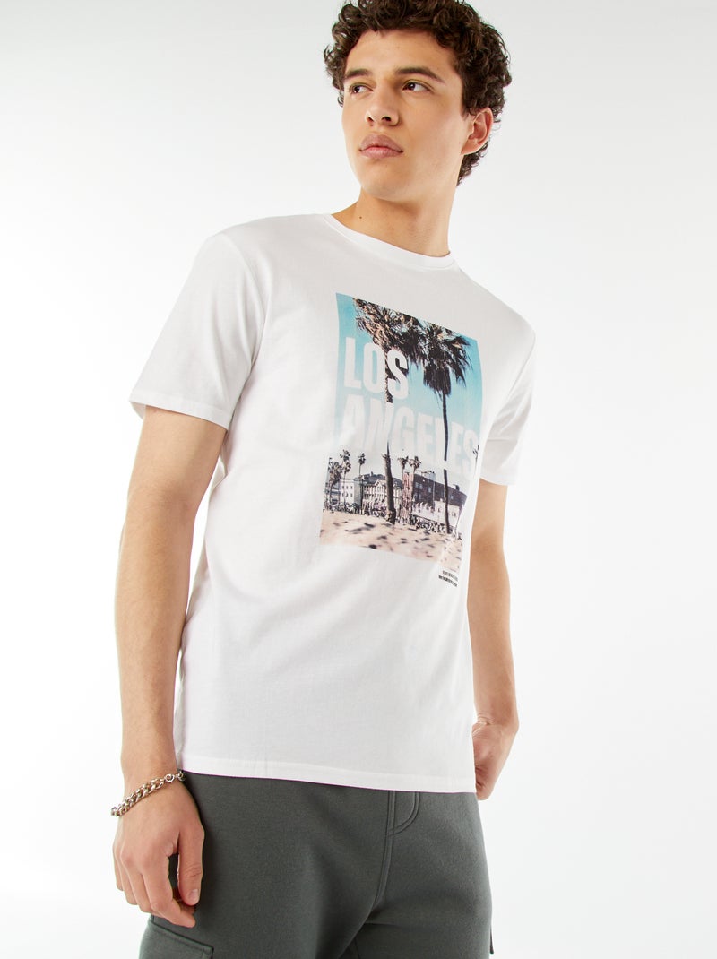 Camiseta con mensaje estampado Blanco - Kiabi