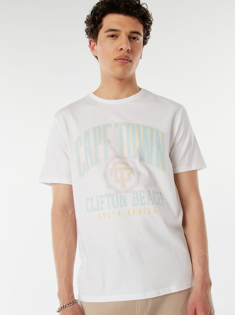 Camiseta con mensaje estampado Blanco - Kiabi