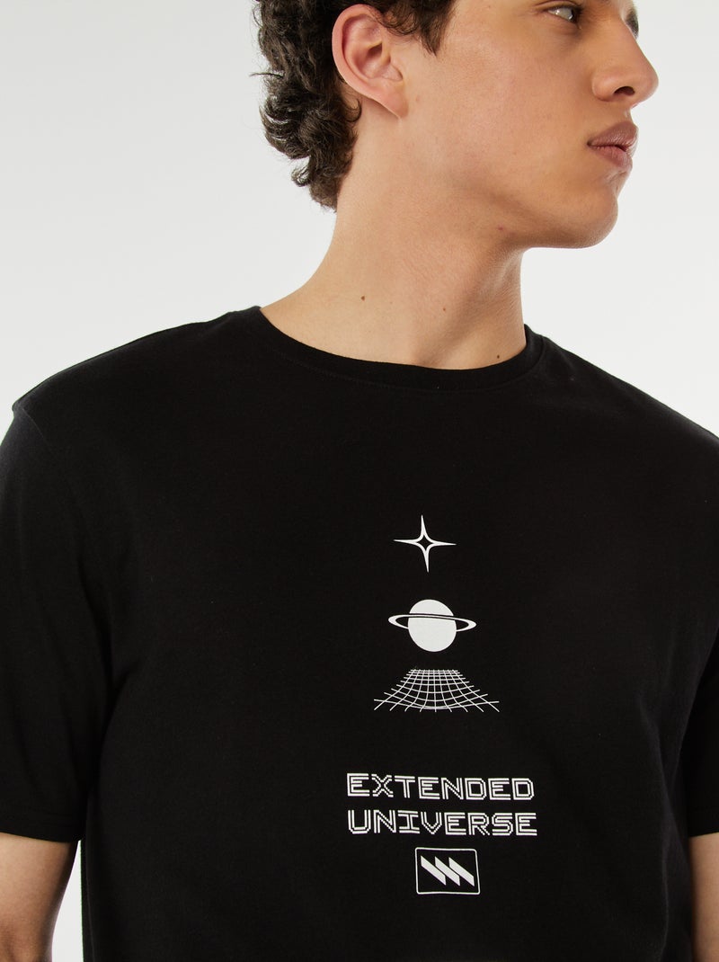Camiseta con mensaje estampado Negro - Kiabi