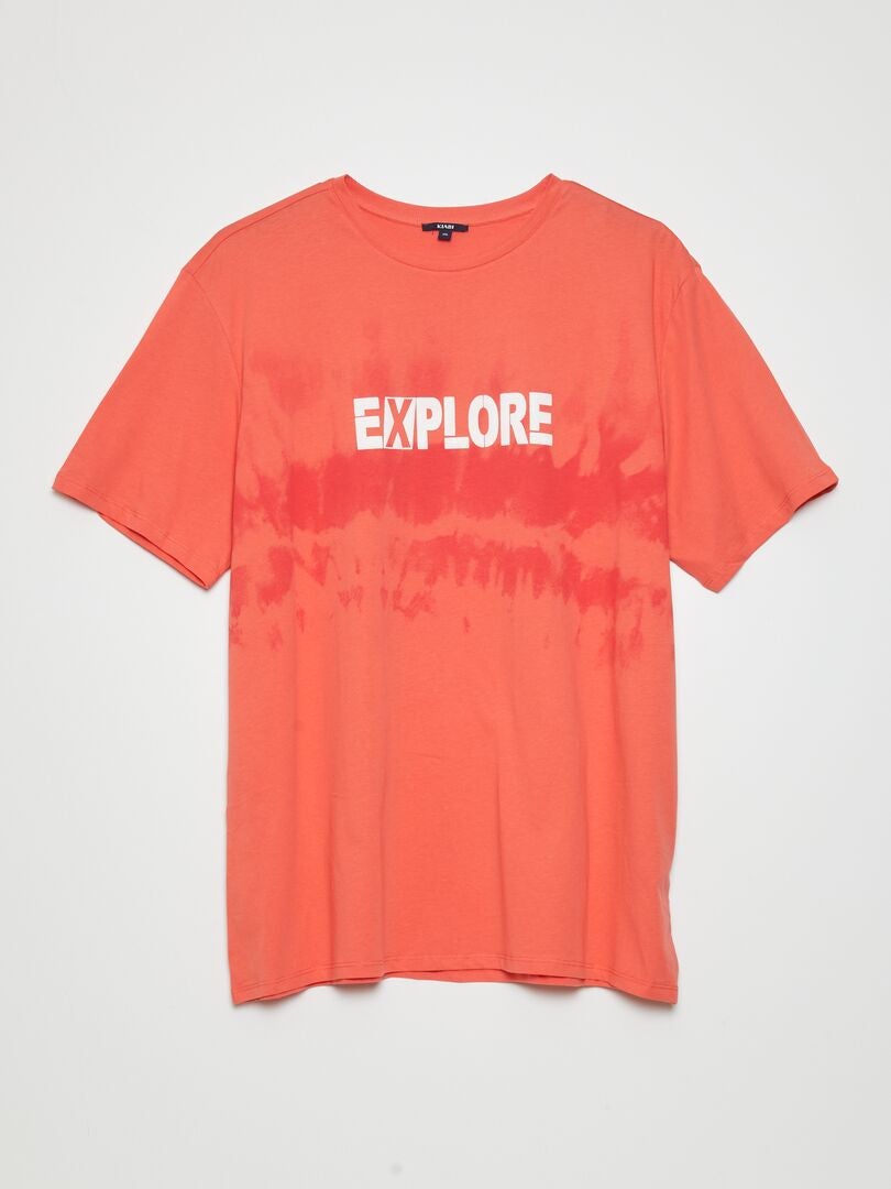 Camiseta con mensaje estampado rojo coral - Kiabi