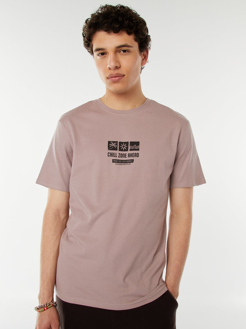 Camiseta con mensaje estampado Rosa - Kiabi