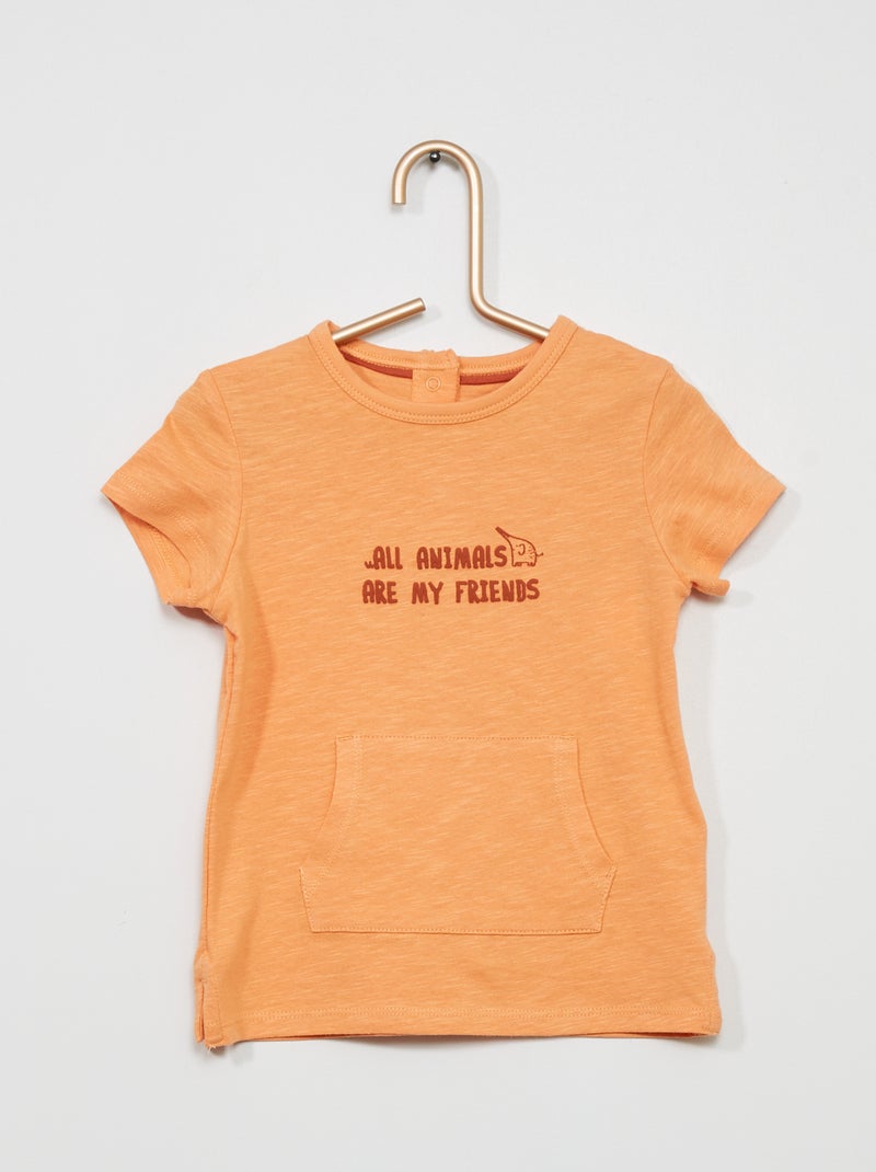 Camiseta con mensaje NARANJA - Kiabi
