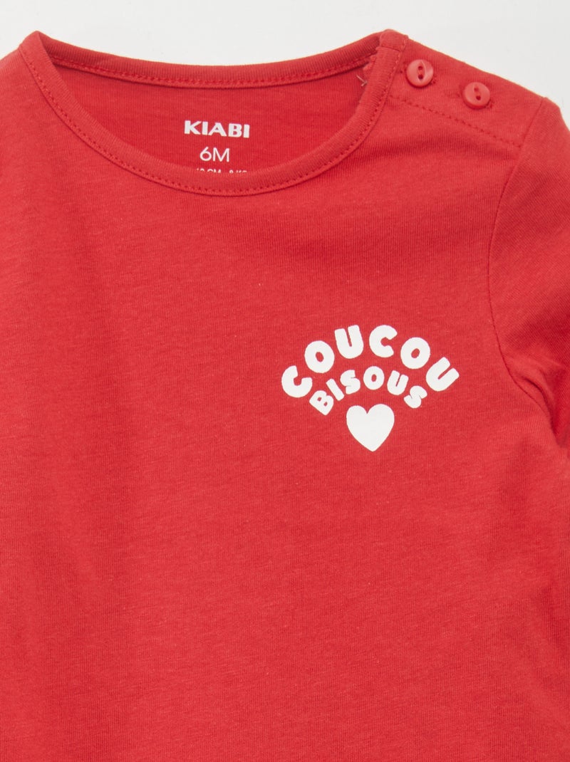 Camiseta con mensaje ROJO - Kiabi