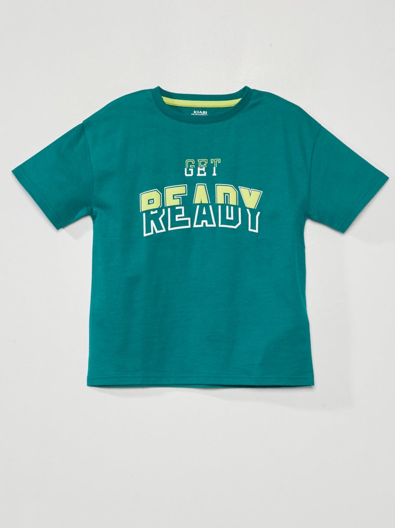 Camiseta con mensaje VERDE - Kiabi